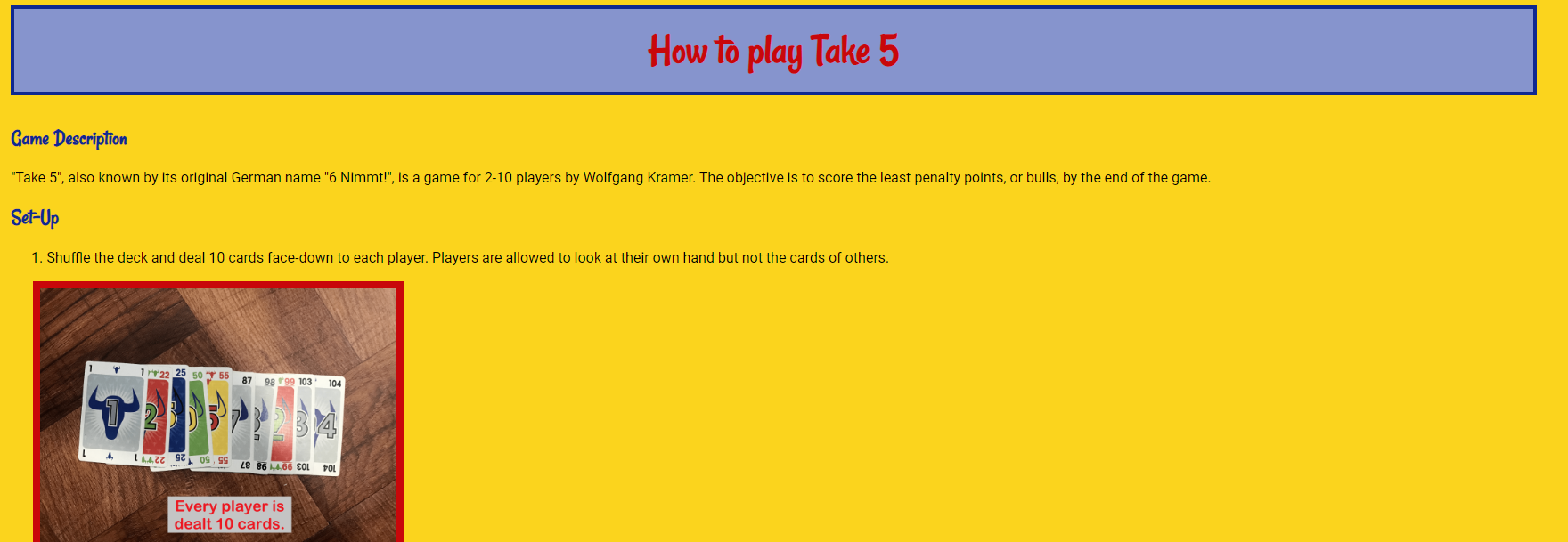 Screenshot of Take 5 how-to guide